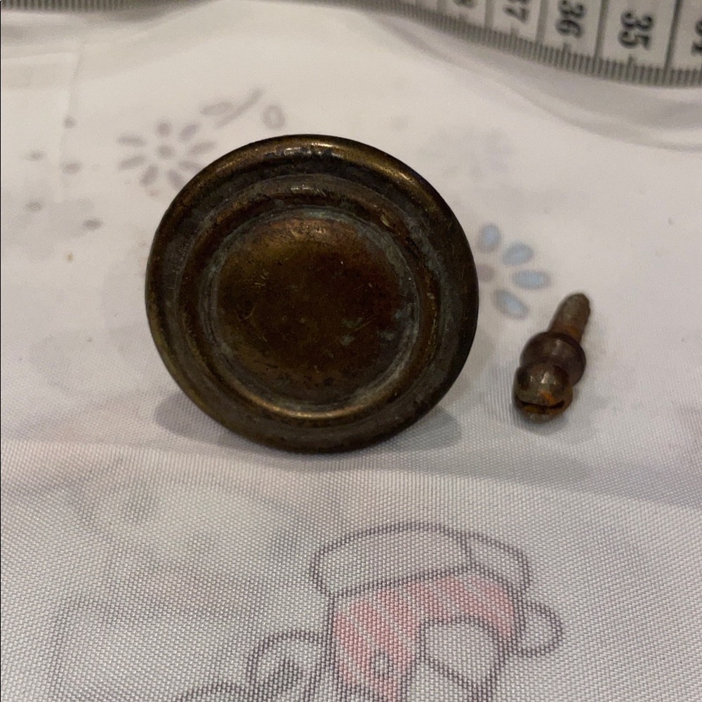 Vintage Brass Drawer Knob with Screw